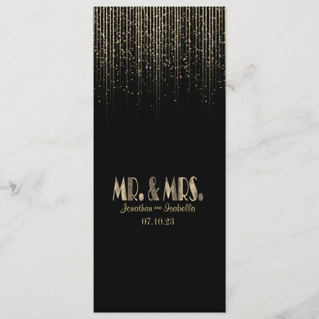 Programa de Boda Gold Star Shower (Anverso)