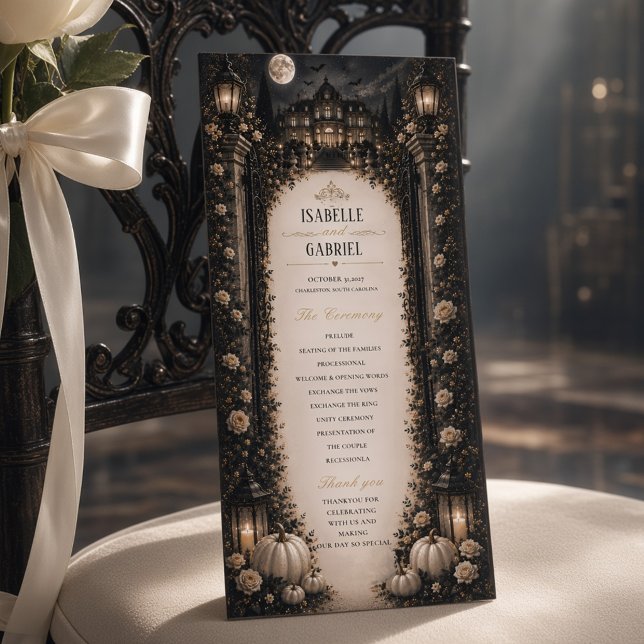 Programa de Boda Gótico de Luna Celestial de Lujo (Subido por el creador)