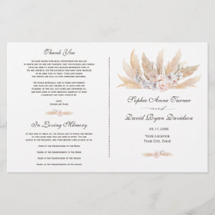 Programa de Boda Grass para Orchid Pampas, Rosa de
