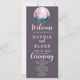 Programa de Boda Gris Boho Rosa y Blanco Luna Llen