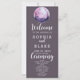 Programa de Boda Gris Boho Rosa y Blanco Luna Llen