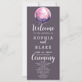 Programa de Boda Gris Boho Rosa y Blanco Luna Llen