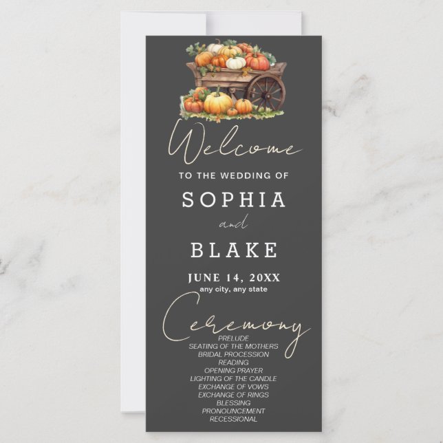 Programa de Boda Gris en la Sombra de las Calabaza (Anverso)