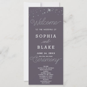 Programa de Boda Gris Humo Estrellas Celestiales d