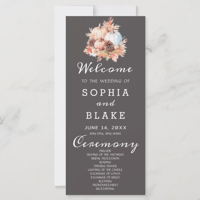 Programa de Boda Gris por Calabazas del País (Anverso)