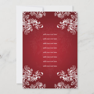 Programa De Boda Insertar Swirls Vintage 2 Rojo