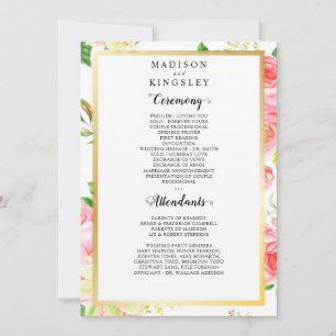 Programa de Boda Jardín de Mariposa Rosa de Primav