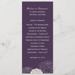 Programa de Boda Jardín Rosa - Púrpura