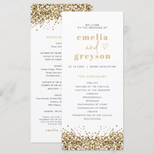 Programa de Boda Largo con Lentejuelas de Oro Amar