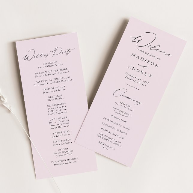 Programa de Boda Lavanda Elegante Moderno (Subido por el creador)
