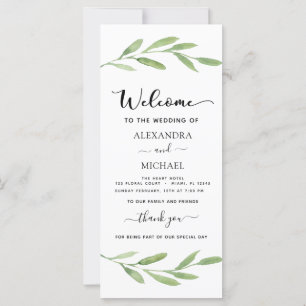 Programa de Boda Letrada con Mano de Agua Floral