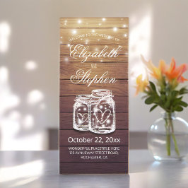 Programa de Boda Ligera Rustic Wood Mason Jar