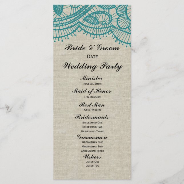 Programa de Boda Lingüística y Verde azulada (Anverso)