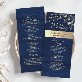 Programa de Boda Luces de Cuerda Azul Marino Rústi