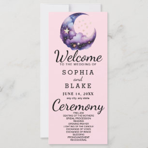 Programa de Boda Luna de Creciente Azul y Morado