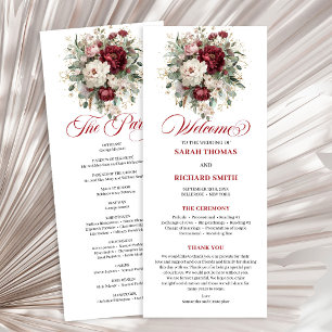 Programa de Boda Luxe Blush Burgundy Gold