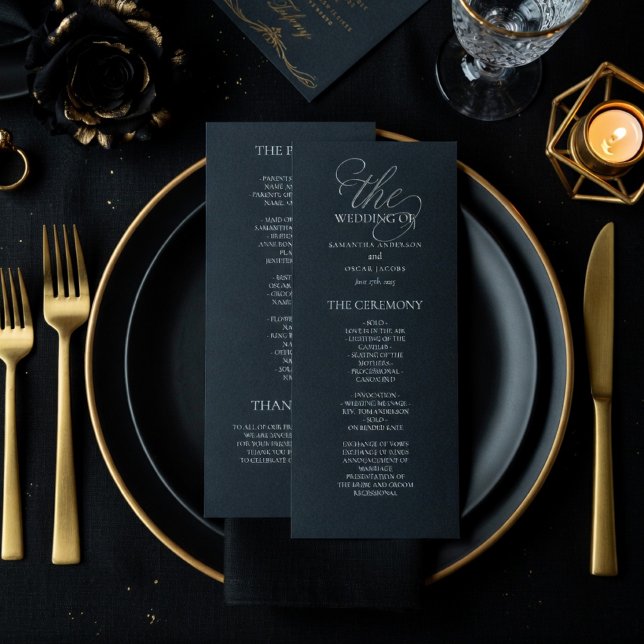 Programa de Boda Luxury Dark Slate | Elegante (Subido por el creador)