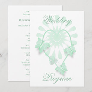 Programa de Boda Mariposas Peppermint Corazón