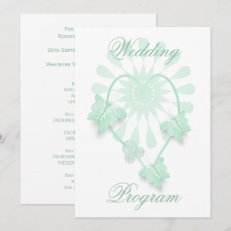 Programa de Boda Mariposas Peppermint Corazón