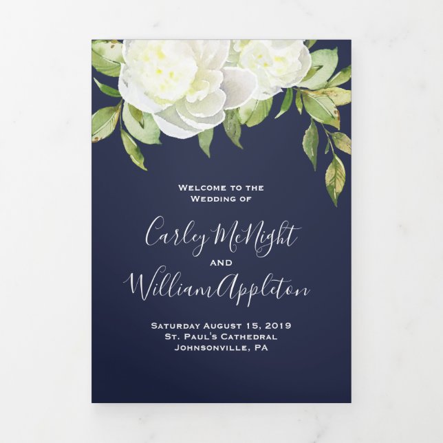 Programa de Boda Marítima Floral de Primavera Azul (Foto de portada)