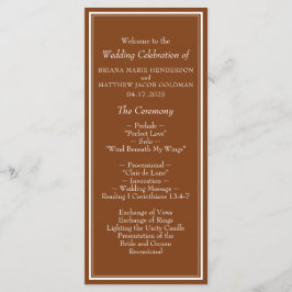 Programa de Boda Marrón Minimalista Moderna
