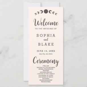 Programa de Boda Marrón Oscuro en la Luna