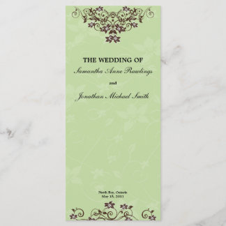 Programa de Boda Marrón Verde y Chocolate de la Ca