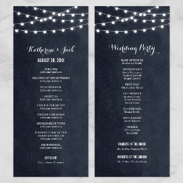 Programa de Boda Medianoche Blue String Lights