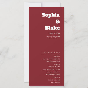Programa de Boda Merlot Minimalista Simple