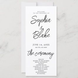 Programa de Boda Minimalista Blanco Moderno