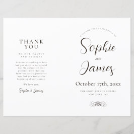 Programa de Boda Minimalista Blanco Moderno