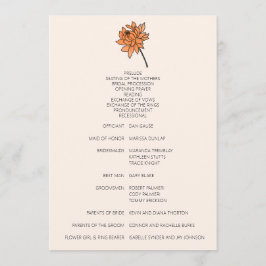 Programa de Boda Minimalista de Crisantemo