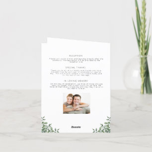 Programa de Boda Minimalista Floral Plegado