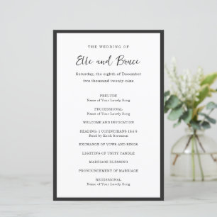 Programa de Boda Minimalista Tipografía Moderna