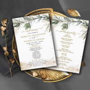 Programa de Boda Minimalista Verde