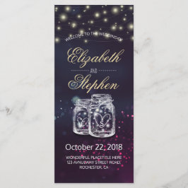 Programa de Boda Moda Mason Jar Purple String Ligh