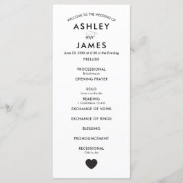 Programa de Boda Moderna para Ceremonia, con Coraz