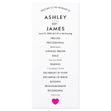 Programa de Boda Moderna para Ceremonia Fuchsia He