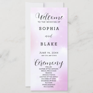 Programa de Boda Moderno de Color Purpura y Blanco