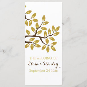 programa de boda moderno en árbol de Relieve metal