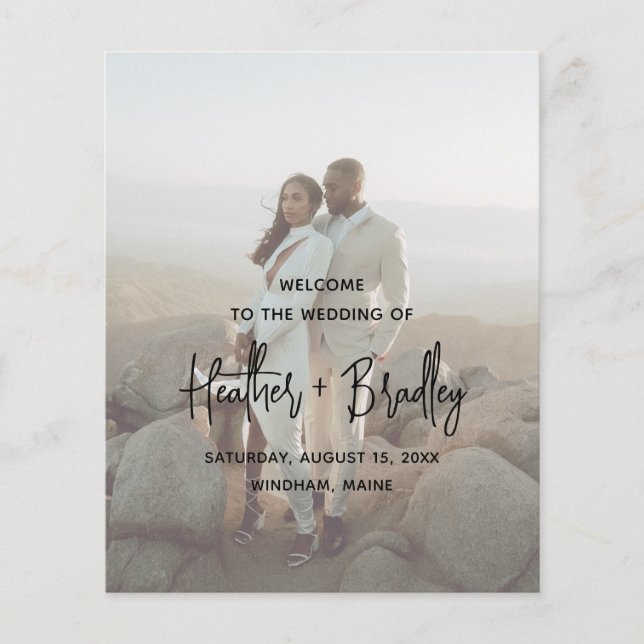 Programa de Boda Moderno Minimalista con Foto (Frente)