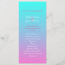 programa de boda moderno turquesa rosa de primaver