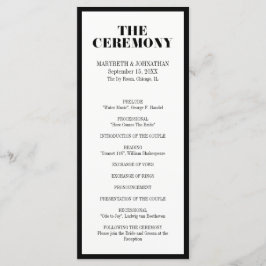 Programa de Boda Moderno y Audaz para Sr y Sra