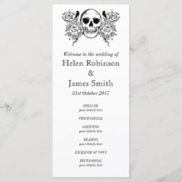 Programa de boda Monocromo del tatuaje del cráneo