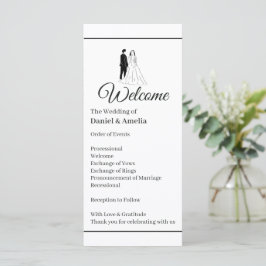 Programa de Boda Monocromo Mínimo