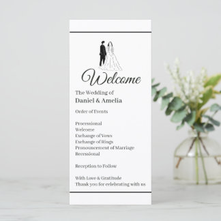 Programa de Boda Monocromo Mínimo