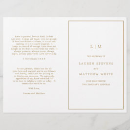 Programa de Boda Monograma Antiguo Sencillo