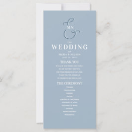 Programa de Boda Monograma Azul Polvo
