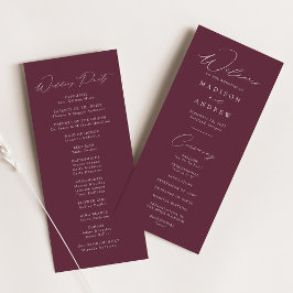 Programa de Boda Morado Elegante Moderno