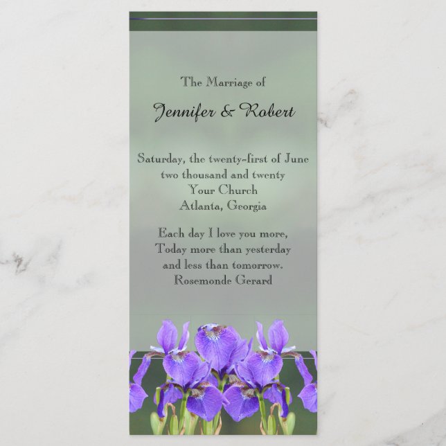 Programa de Boda Morple Iris (Anverso)